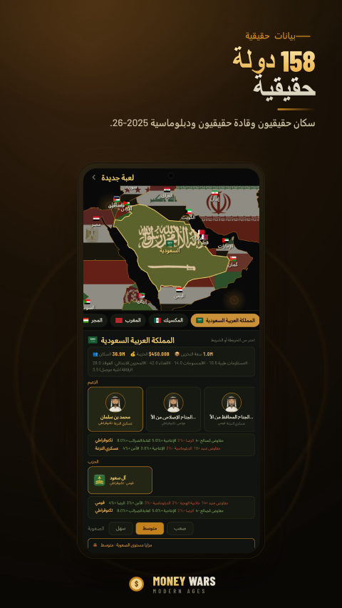 Money Wars — 160 دولة حقيقية