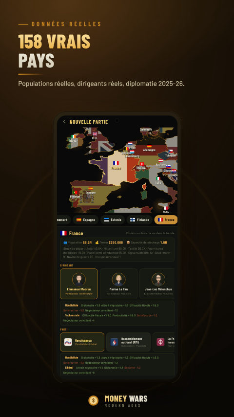 Money Wars — 160 vrais pays