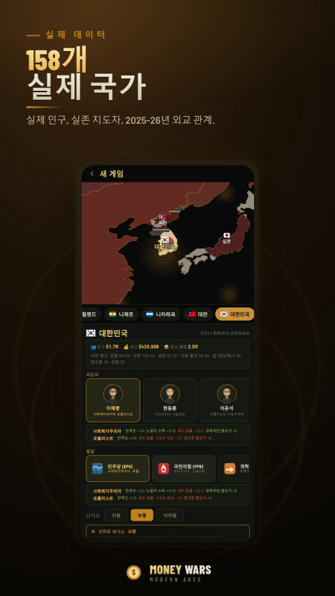 Money Wars — 160개 실제 국가