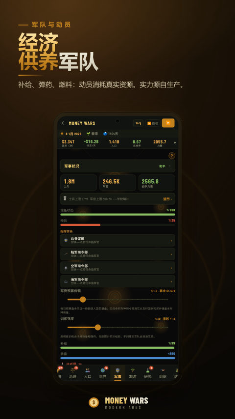 Money Wars — 经济 供养 军队